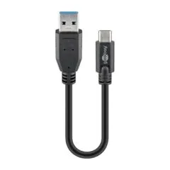 Goobay USB 3.2 Gen 1 Kabel, USB-A Stecker > USB-C Stecker (schwarz, 15cm)