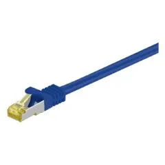 Goobay RJ-45 Patchkabel Cat 6.a S/FTP (PIMF), mit Cat.7 Rohkabel (blau, 2 Meter, 500 MHz)