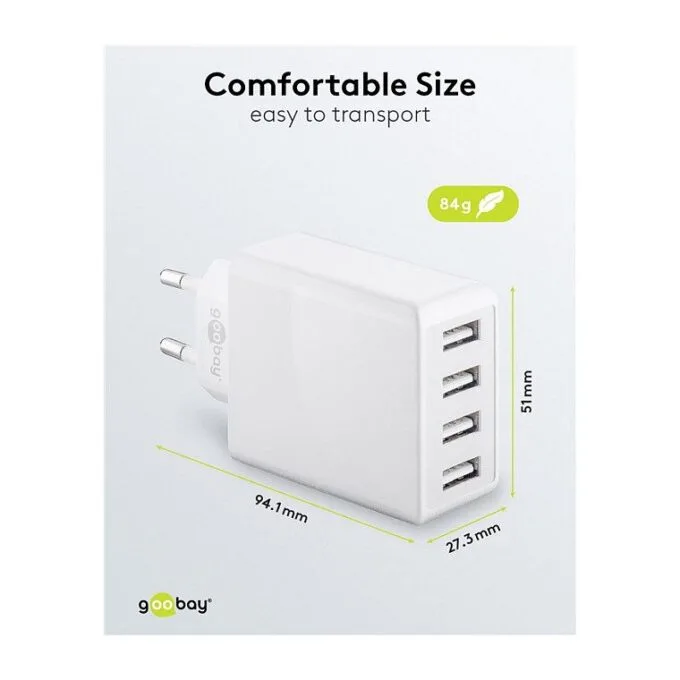 Ladegert USB A 4-fach weiss USB Steckernetzteil, 3A, 30W — image 4