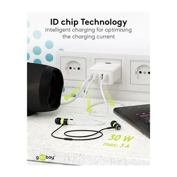 Ladegert USB A 4-fach weiss USB Steckernetzteil, 3A, 30W — image 7