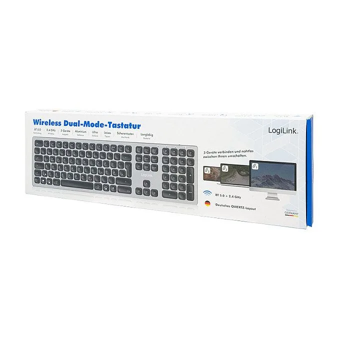 Logilink Wireless Multi-Device-Tastatur BT 5.0, grau — image 5