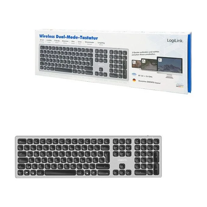 Logilink Wireless Multi-Device-Tastatur BT 5.0, grau — image 6