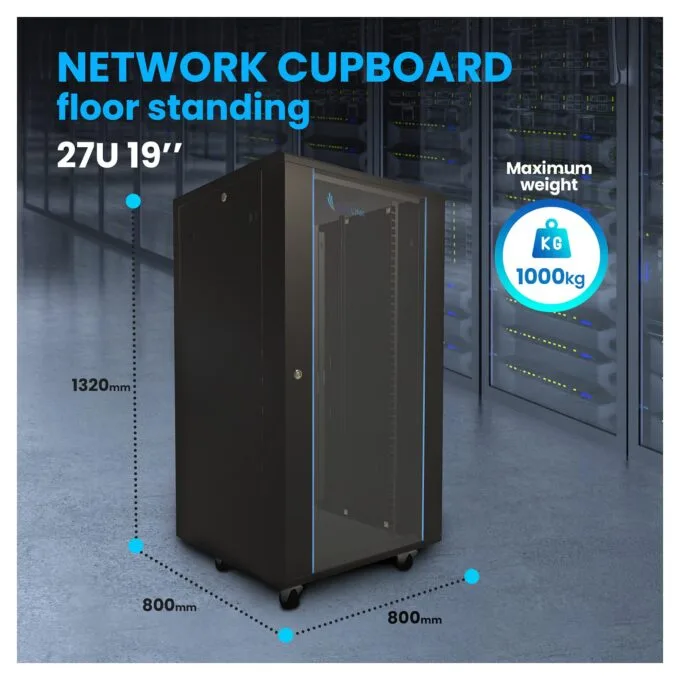 Extralink Rackschrank 27U 800x800 Schwarz — image 11