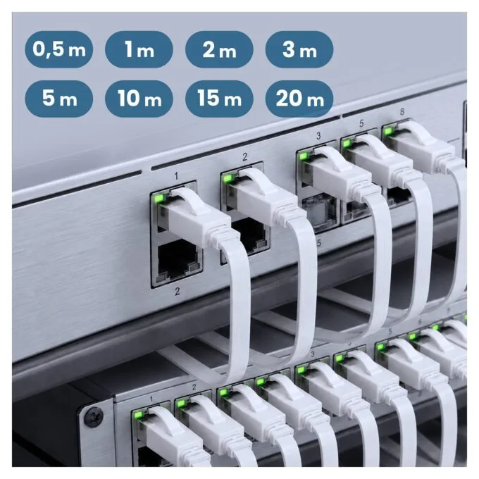 EXTRALINK LAN PATCHCORD CAT.8 U/FTP 3M 40G FLAT SHIELDED FOILED TWISTED PAIR BARE COPPER WHITE — image 13