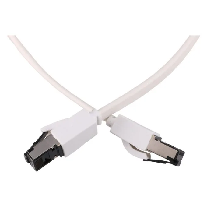 EXTRALINK LAN PATCHCORD CAT.8 U/FTP 3M 40G FLAT SHIELDED FOILED TWISTED PAIR BARE COPPER WHITE — image 4