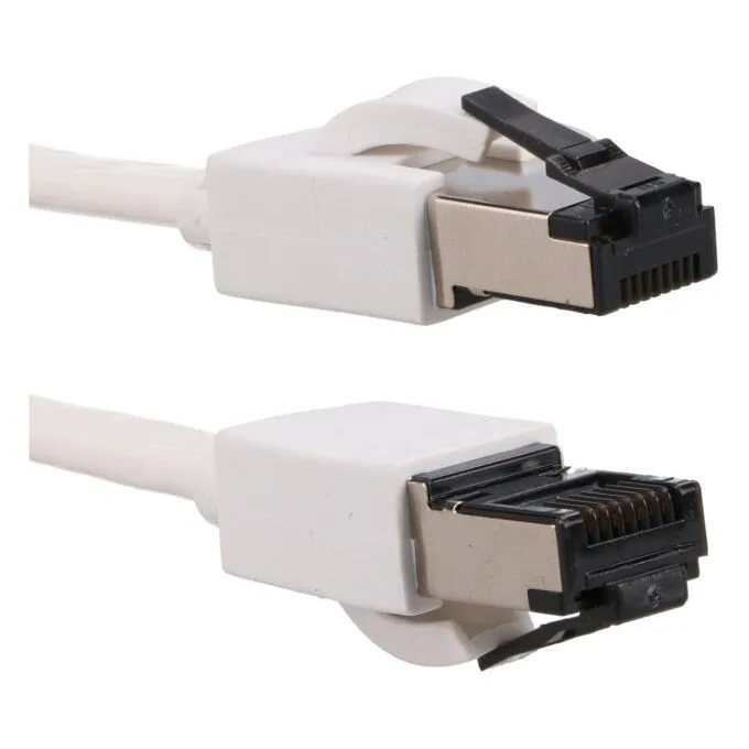 EXTRALINK LAN PATCHCORD CAT.8 U/FTP 3M 40G FLAT SHIELDED FOILED TWISTED PAIR BARE COPPER WHITE — image 5