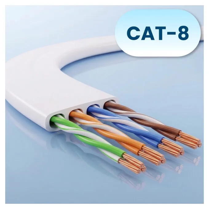 EXTRALINK LAN PATCHCORD CAT.8 U/FTP 3M 40G FLAT SHIELDED FOILED TWISTED PAIR BARE COPPER WHITE — image 9