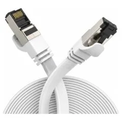 EXTRALINK LAN PATCHCORD CAT.8 U/FTP 5M 40G FLAT SHIELDED FOILED TWISTED PAIR BARE COPPER WHITE