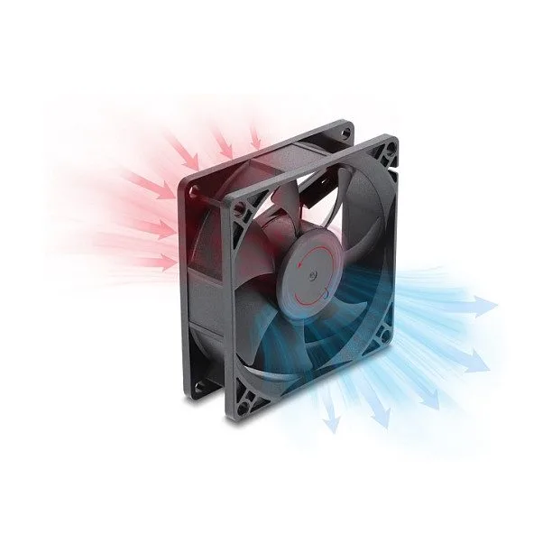 Delock Axiallüfter 48 V DC, 80 x 80 x 25 mm mit 4 Pin PWM Lüfteranschluss schwarz — image 2