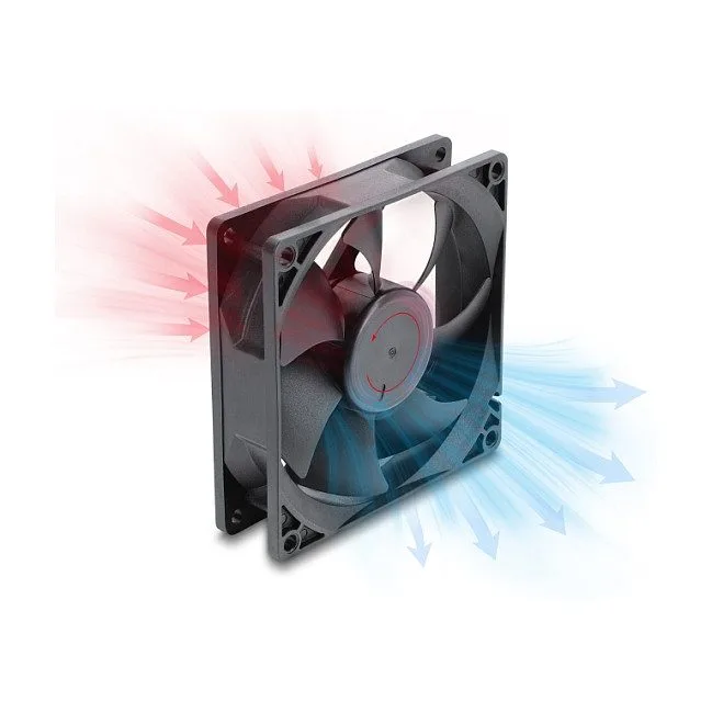 Delock Axiallüfter 48 V DC, 92 x 92 x 25 mm mit 4 Pin PWM Lüfteranschluss schwarz — image 2