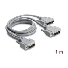 Delock Adapter Y-Kabel Seriell RS-232 LFH D-Sub HD 60 Pin Stecker zu 2 x D-Sub 25 Stecker 1 m grau