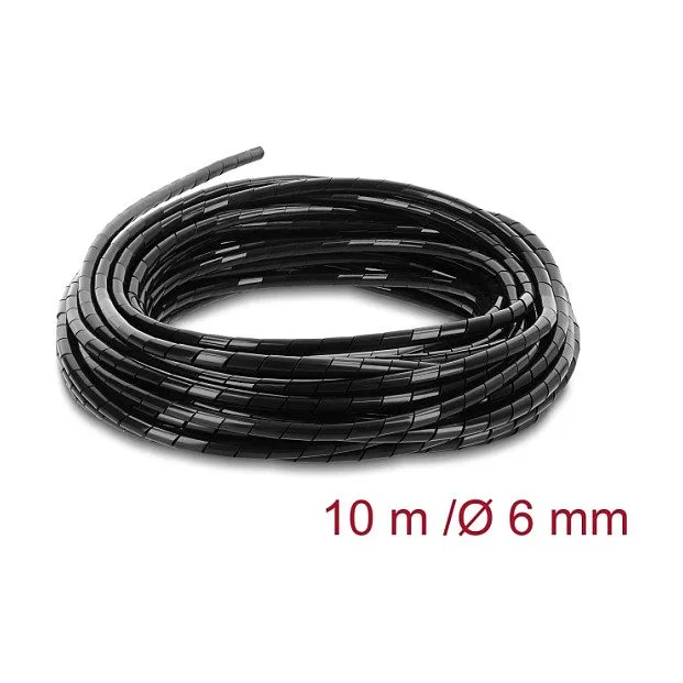 Delock Spiralschlauch 6 mm Durchmesser 10 m schwarz — image 1