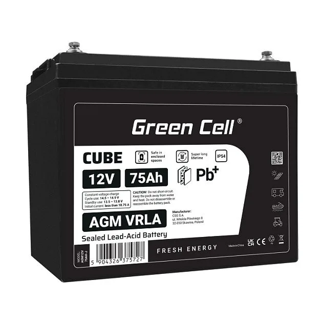 Green Cell AGM12V75AH-J UPS battery — image 1