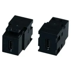 EFB Keystone Einbauadapter USB3.1,C-C Buchse 10Gbit/s schw