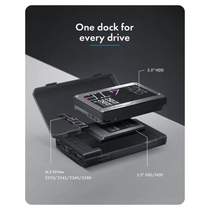 ICY Box Docking und Klon Station -> für M.2 NVMe SSD und 2,5/3,5 SATA SSD/HDD — image 3