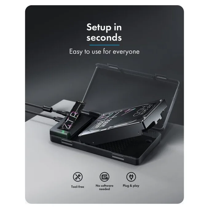ICY Box Docking und Klon Station -> für M.2 NVMe SSD und 2,5/3,5 SATA SSD/HDD — image 6