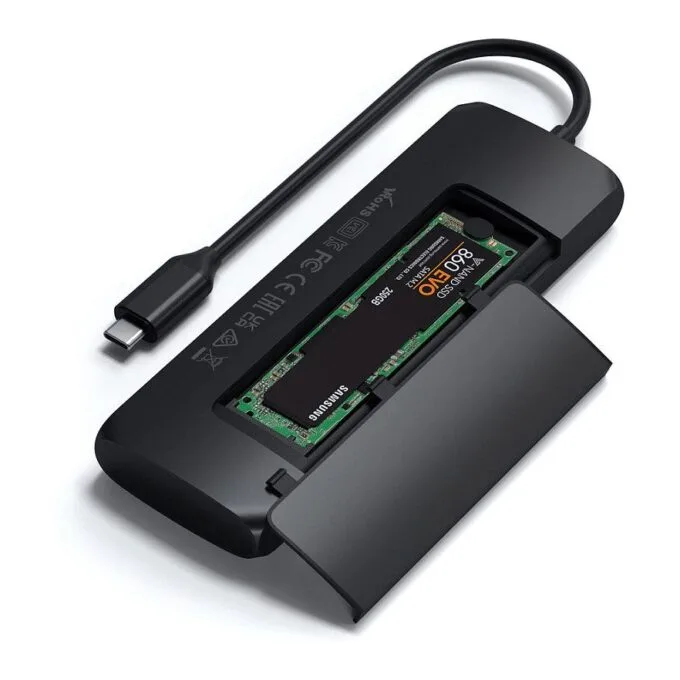 Satechi USB-C Multiport Adapter mit SSD Gehäuse, Schwarz, ST-UCHSEK — image 2