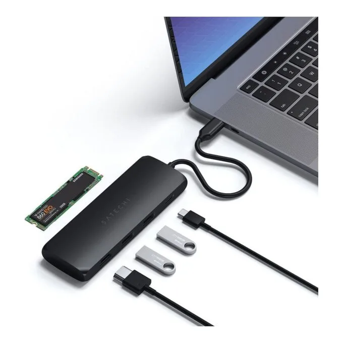 Satechi USB-C Multiport Adapter mit SSD Gehäuse, Schwarz, ST-UCHSEK — image 4