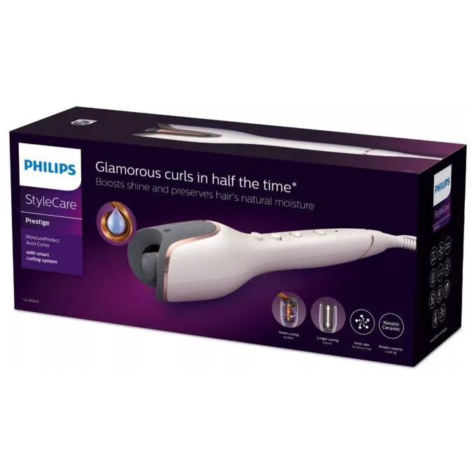 BHB878-00 Automatic Curling Iron MoistureProtect Ceramic and Keratin Ionic 27 Options White — image 4