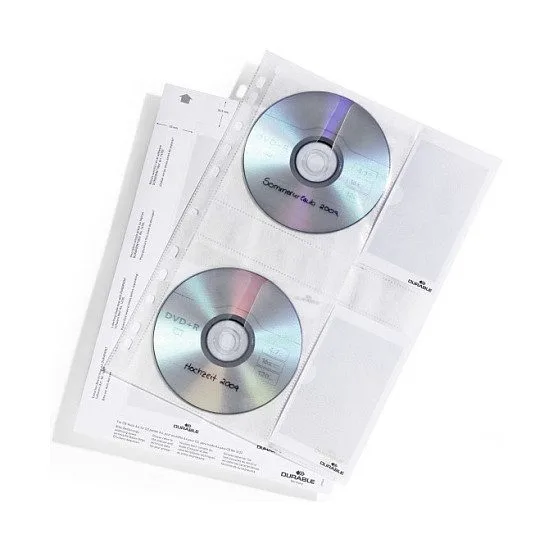 4erCD/DVD-Hülle A4 mit Schutzvlies 5er Btl. transp — image 2