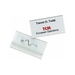 Namensschilder transparent 6 cm x 3 cm