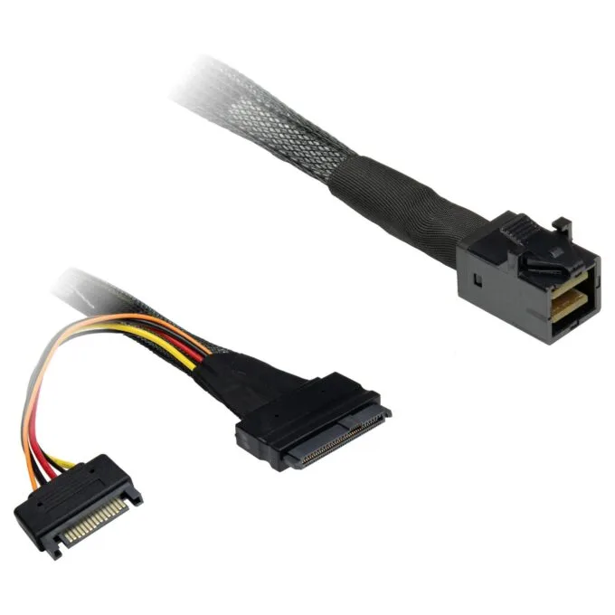 Inter-Tech Kabel SFF 8643 - SFF 8639, SATA Power 0,75m — image 1