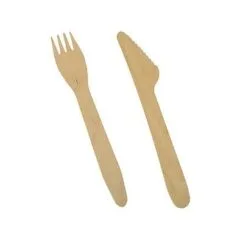 PAPSTAR Einweg-Besteckset pure Holz - 1 Pack = 250 Set