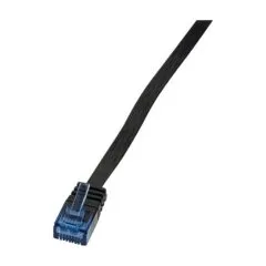 Patch Cable Flat Cat.6 U/UTP black 0,50m, SlimLine