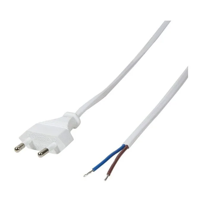 Power cable, CEE 7/16 to open end, white, 1.5 m — image 1