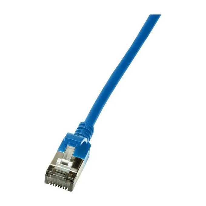 Patch cable Cat.6A TPE SlimLine blue 0,5m — image 1