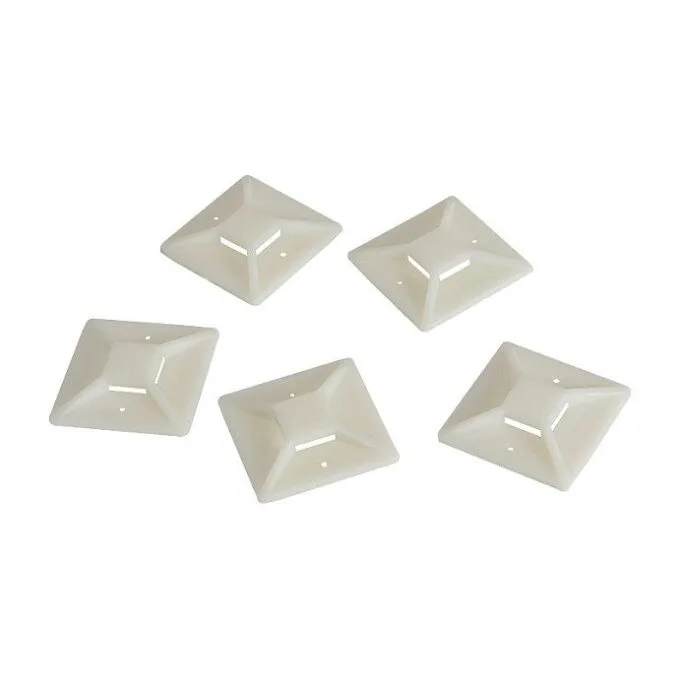 Cable tie mounts, ABS, 100 Stk., transp., self-adhesive, 40x40 mm — image 1