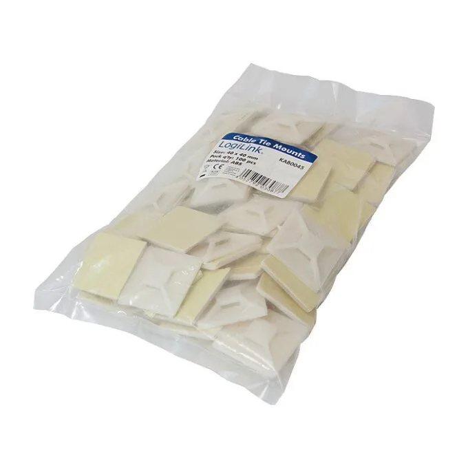 Cable tie mounts, ABS, 100 Stk., transp., self-adhesive, 40x40 mm — image 3