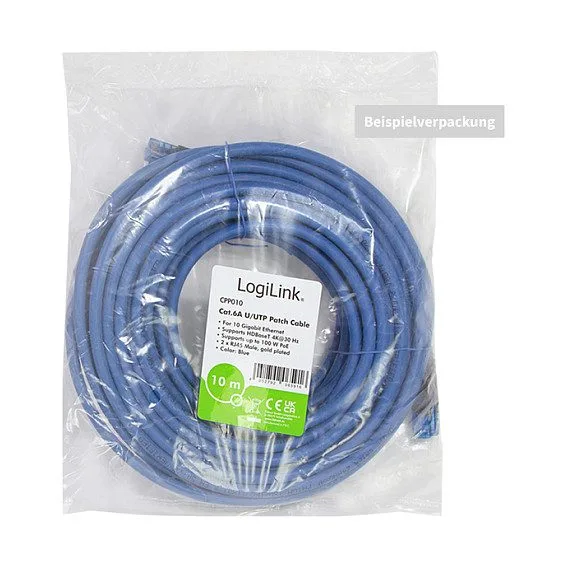 Cat.6A Premium Patch Cable 10G / POE / HDBT, blue, 3 m — image 2