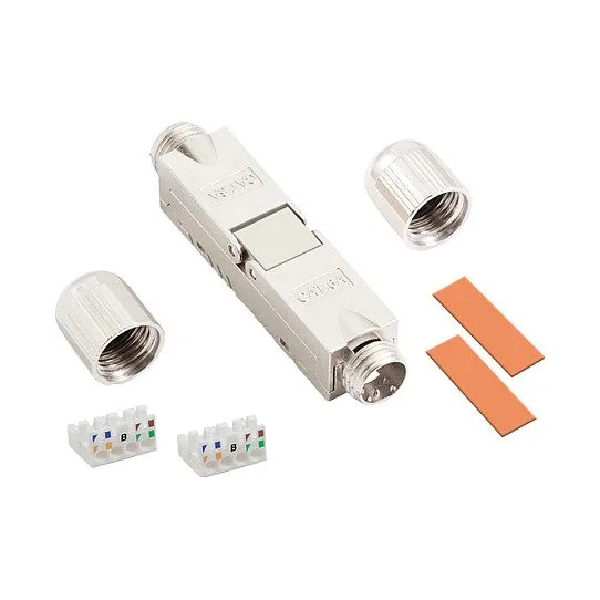 Field assembly Cat.6A cable connector, shielded, screw type strain relief — image 1
