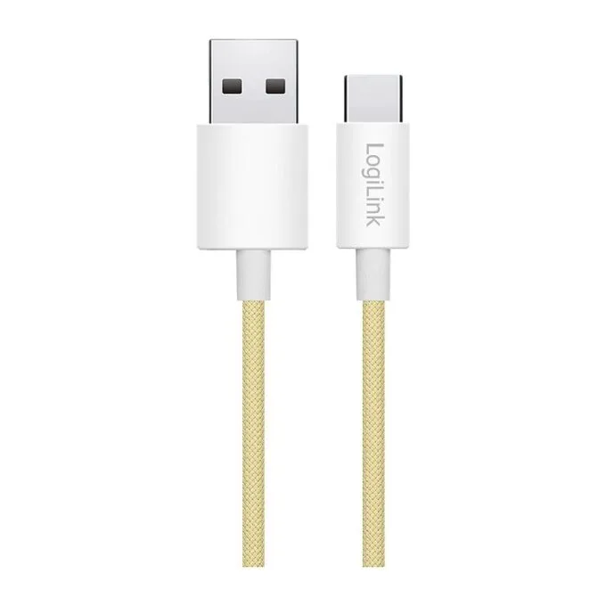 USB 2.0 Type-C cable, A/M to C/M, 480 Mbps, 60W, nylon, yellow, 0.5 m — image 2