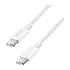USB 2.0 Type-C cable, C/M to C/M, 480 Mbps, 60W, nylon, white, 0.5 m