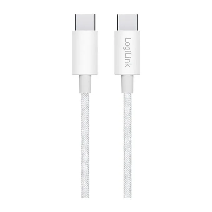 USB 2.0 Type-C cable, C/M to C/M, 480 Mbps, 60W, nylon, white, 0.5 m — image 2