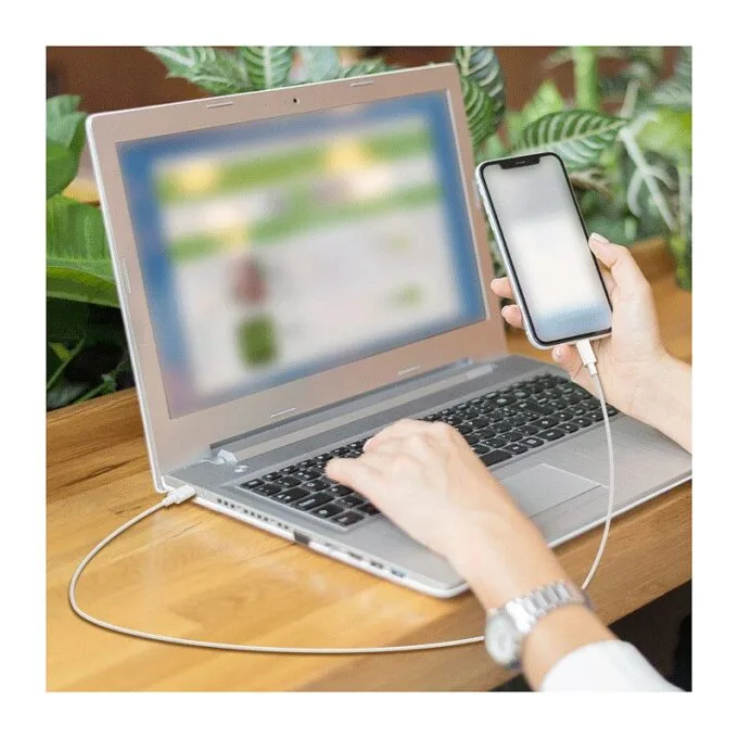 USB 2.0 Type-C cable, C/M to C/M, 480 Mbps, 60W, nylon, white, 0.5 m — image 3