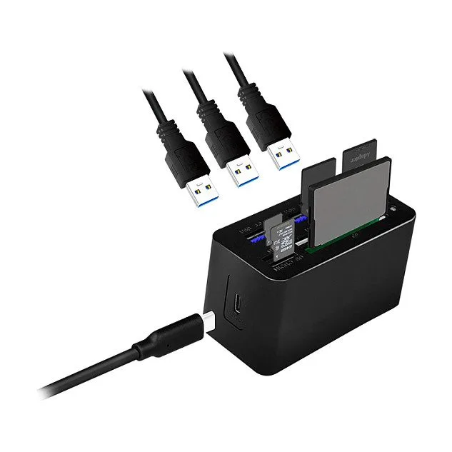 USB 3.2 Gen1 Cardreader, 8-port "Mini Docking", USB-C, black — image 4