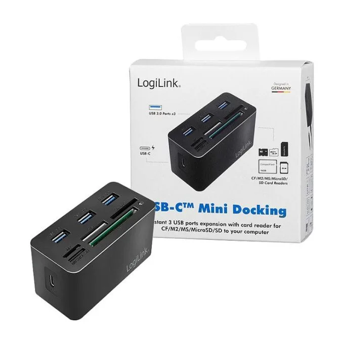 USB 3.2 Gen1 Cardreader, 8-port "Mini Docking", USB-C, black — image 8