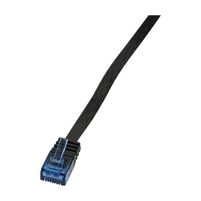 Logilink Patch Cable Flat Cat.6 U/UTP black 1,00m, SlimLine — image 1