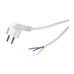 Logilink Power cable, CEE 7/7 (90°) to open End, white, 1.5 m