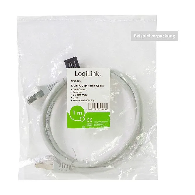 Logilink Patch Cable Cat.6 F/UTP, grey, 0,25m, EconLine — image 5