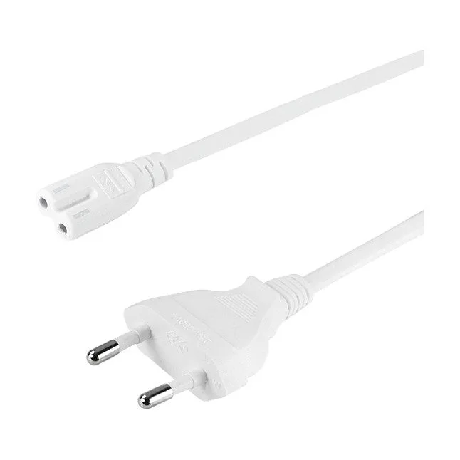Logilink Power cable, CEE 7/16 to IEC C7, white, 1.8 m — image 1