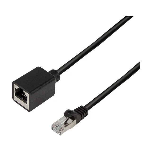 Logilink Cat.6A premium patch cable extension, black, 1 m — image 1