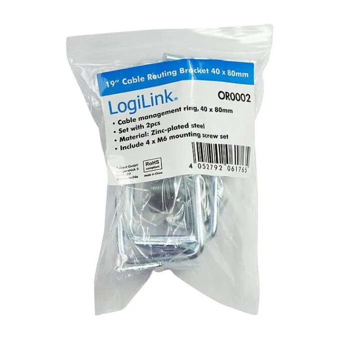 19" Cable management bracket 40 x 80 mm, steel, 2 pcs. — image 6