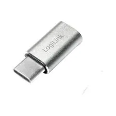 Logilink USB 2.0 Type-C adapter, C/M to Micro-USB/F, 480 Mbps, 15W, silver