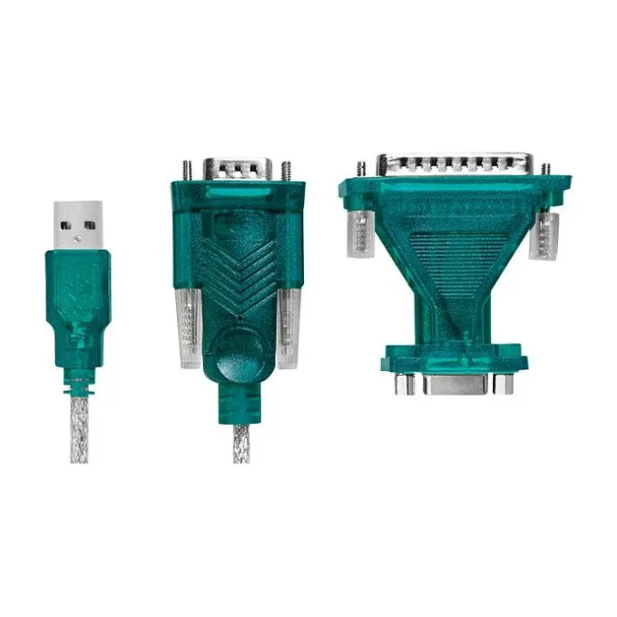 Logilink USB 2.0 cable, USB-A/M to DB9/M + DB25/M (RS232), Win 11, 1.3 m — image 3