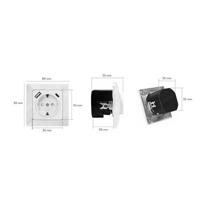 Logilink Wall outlet 1 socket+ 1-port USB-A + 1port USB-C charger — image 7