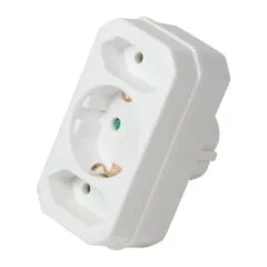 Logilink Adapter With 2 Euro + 1x Safety Socket, white